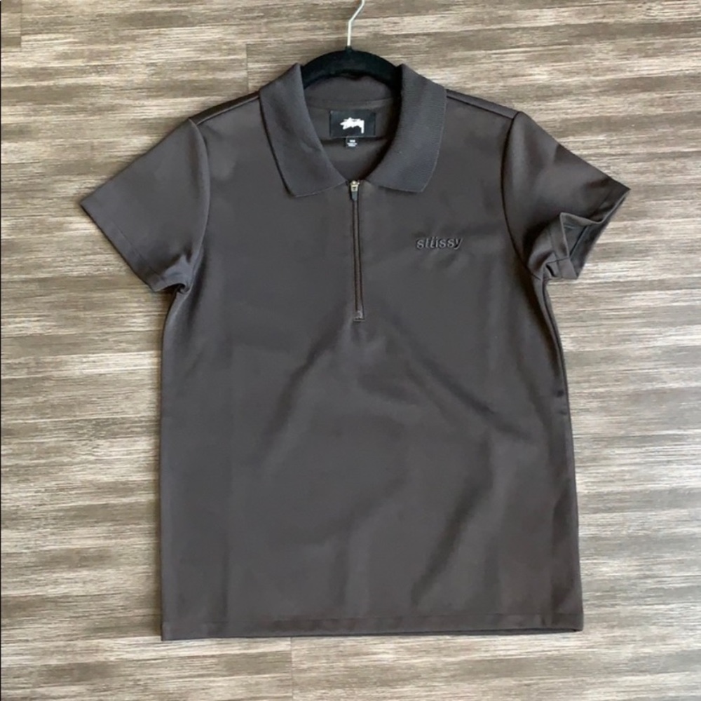 New Stüssy Sabine zip polo tee